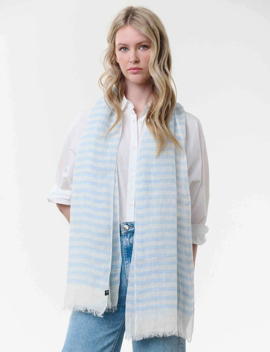 FRAAS Sea Striped Linen Scarf