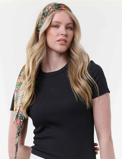 FRAAS Silk Plaid Check / Animal Print Twilly