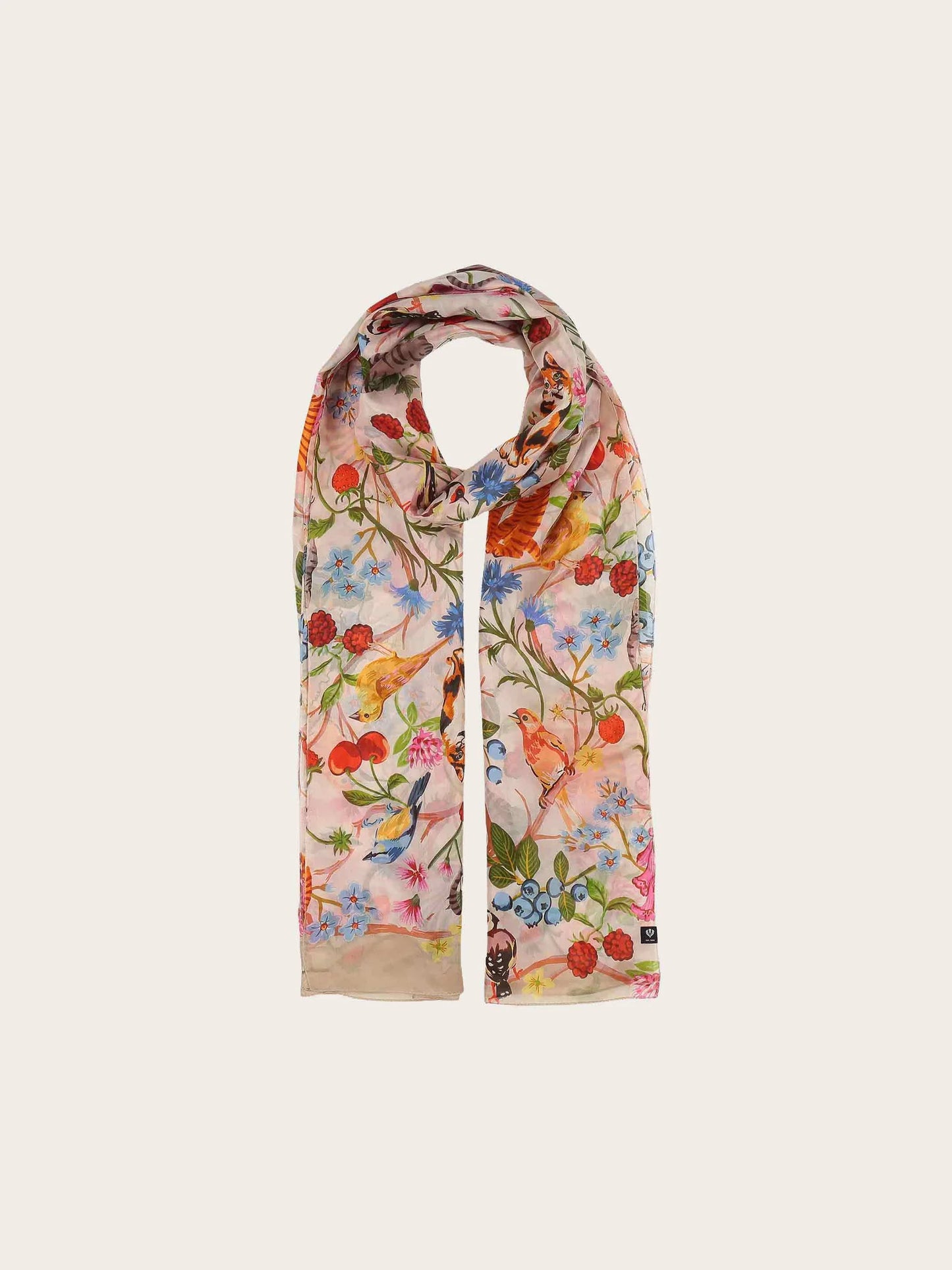 FRAAS Silk Animal and Plant Print Shawl