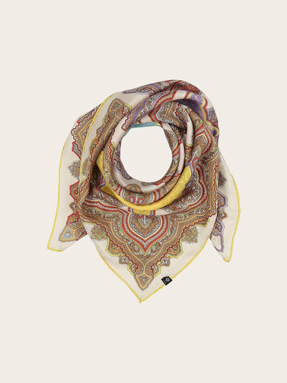 FRAAS Silk Paisley Print Square Scarf