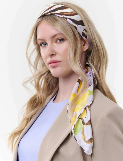 FRAAS Silk Zebra Print Square Scarf