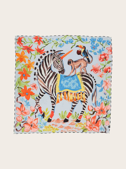 FRAAS Silk Zebra Print Square Scarf