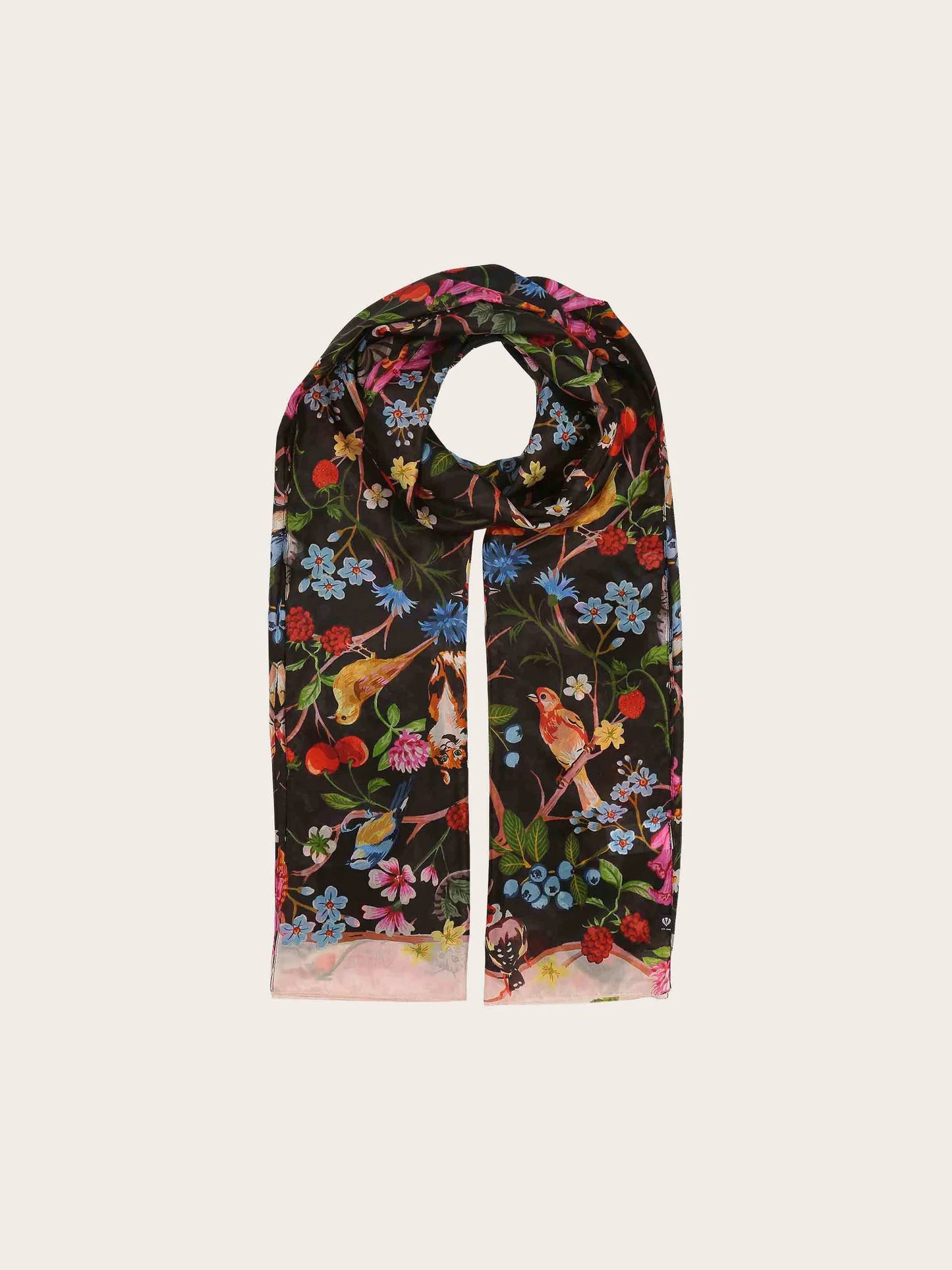FRAAS Silk Animal and Plant Print Shawl