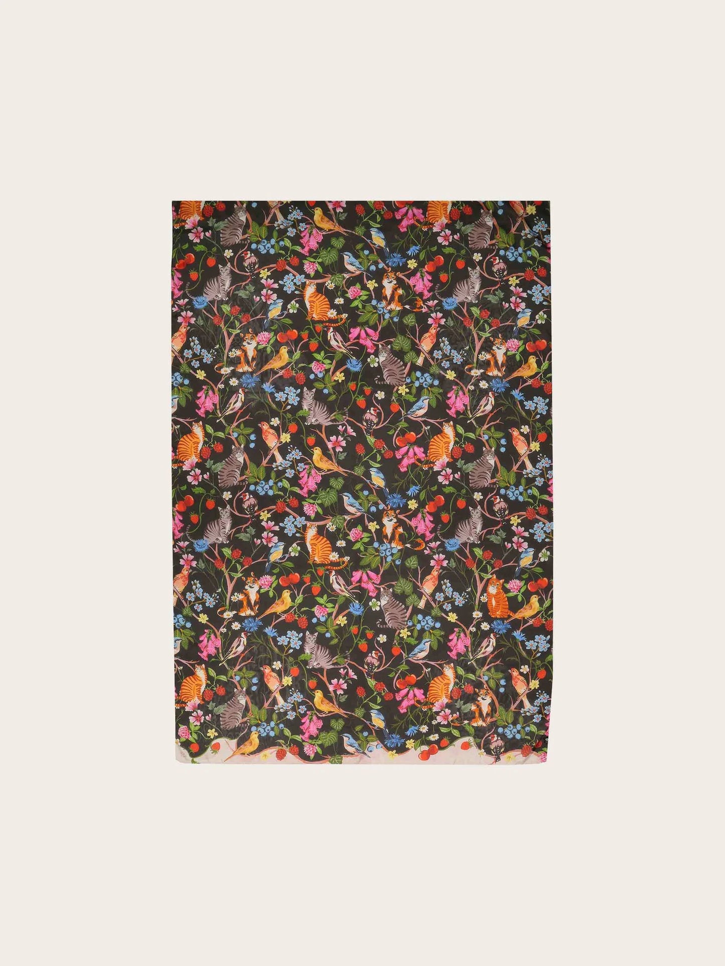 FRAAS Silk Animal and Plant Print Shawl