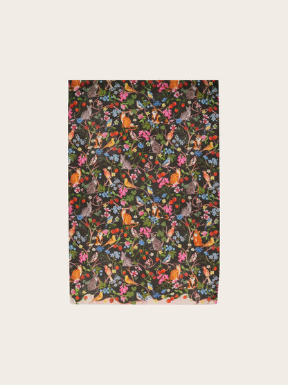 FRAAS Silk Animal and Plant Print Shawl