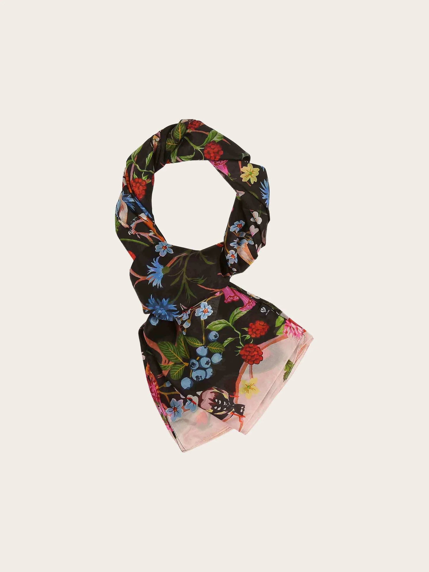 FRAAS Silk Animal and Plant Print Shawl