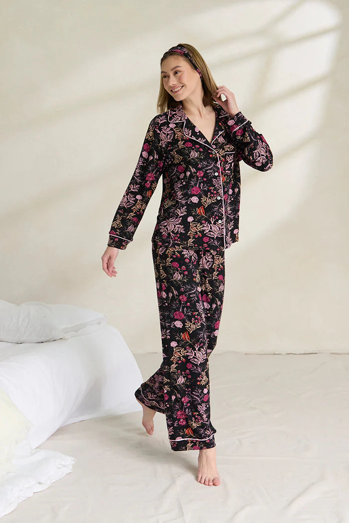 This is J Women's Long Sleeve Button Down Pajama Set