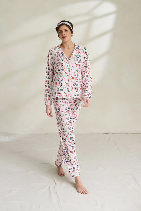 This is J Women's Long Sleeve Button Down Pajama Set