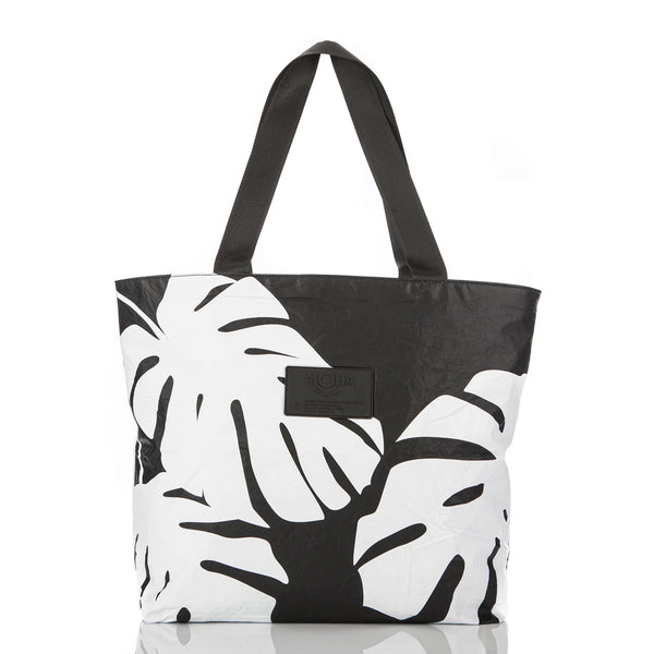 Aloha Day Tripper in Monstera White on Black, Style #DAY22301 Aloha