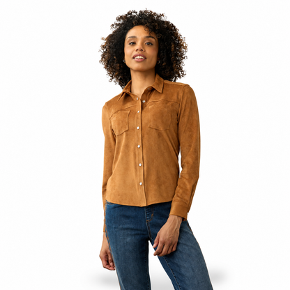 FDJ Long Sleeve Suede Shirt