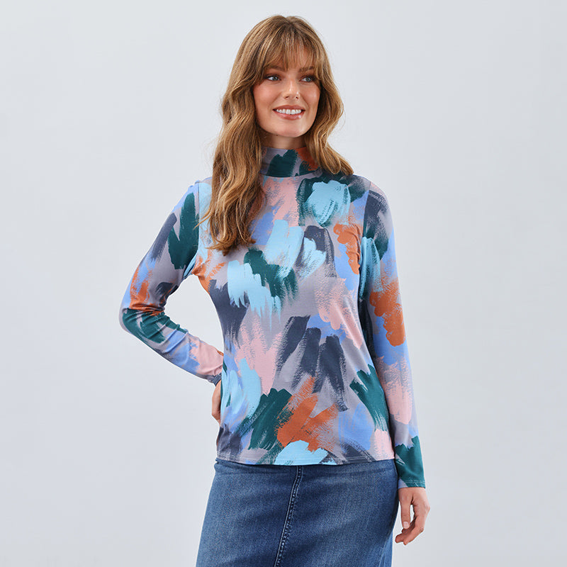 FDJ Long Sleeve Mock Neck Top, Style #3570756