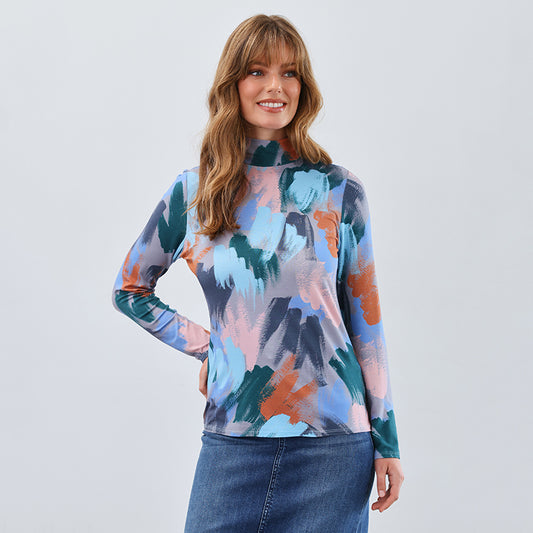FDJ Long Sleeve Mock Neck Top, Style #3570756