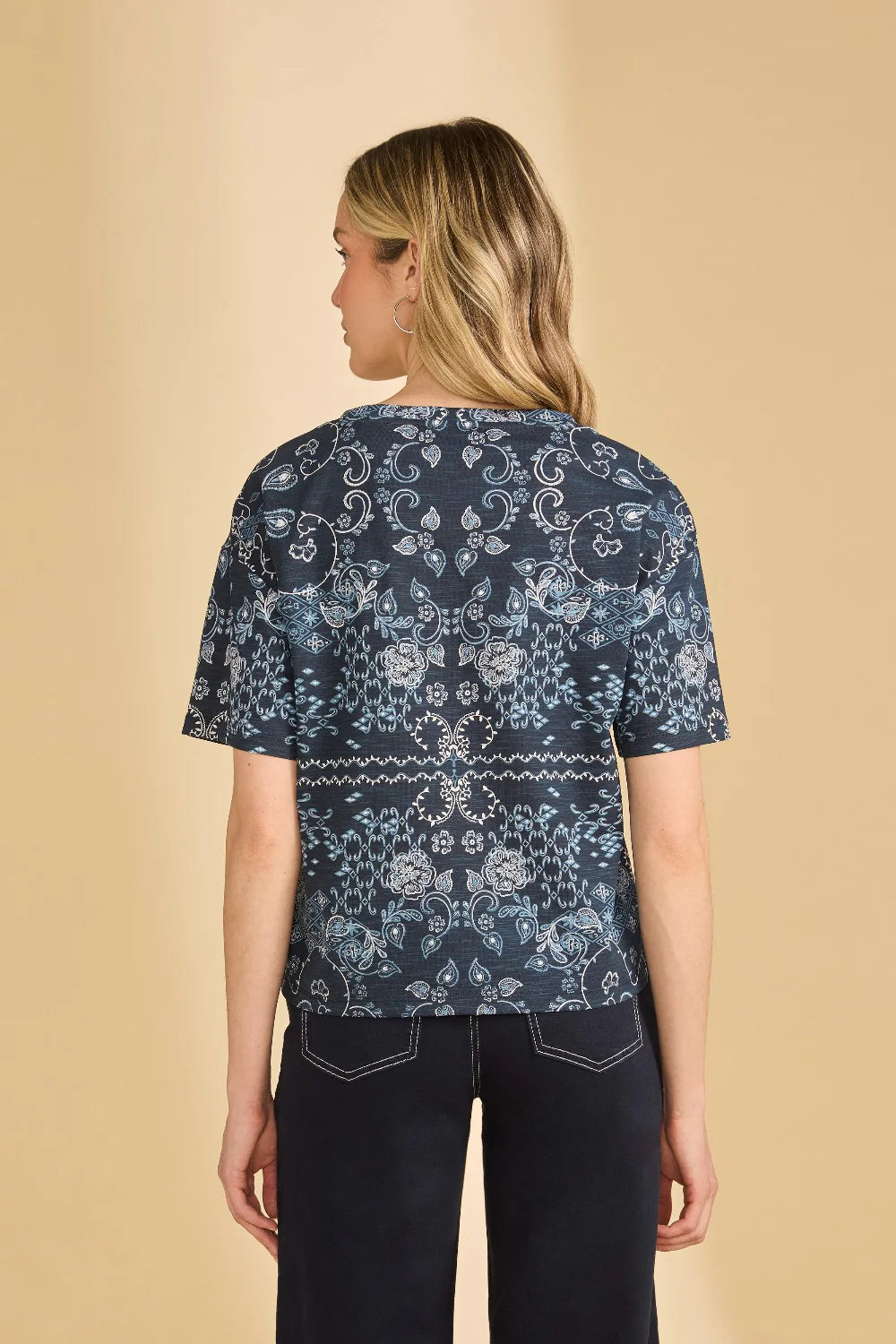 FDJ Short Sleeve Embellished Top, Style 3992476
