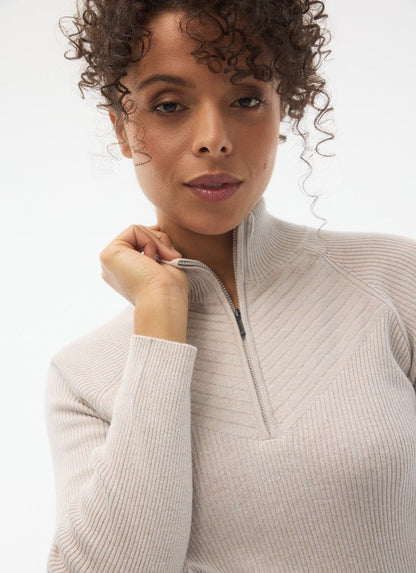 FIG ASTRA 1/2 Zip Fitted Sweater, Style #FKG10675-C