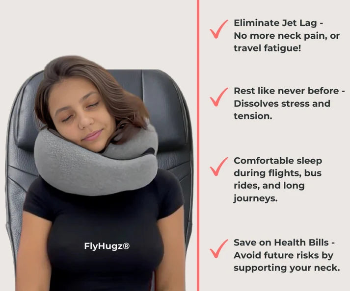 FlyHugz Gray Travel Pillow