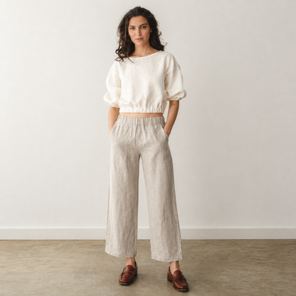Nomi Designs Jean Linen Capri