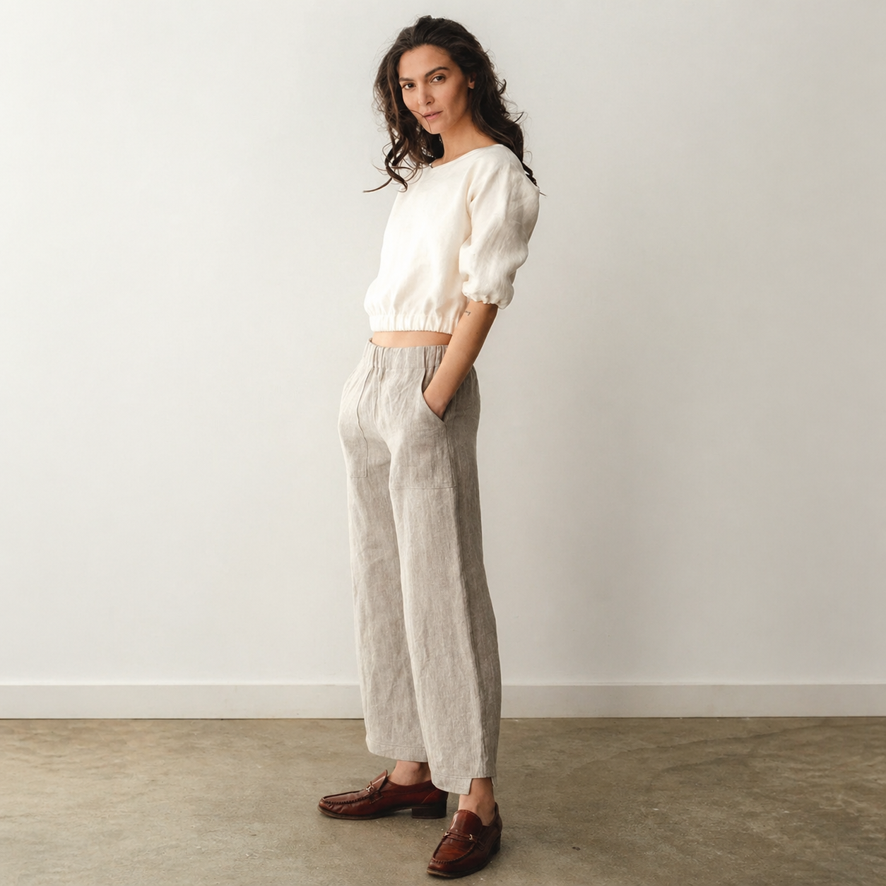 Nomi Designs Jean Linen Capri