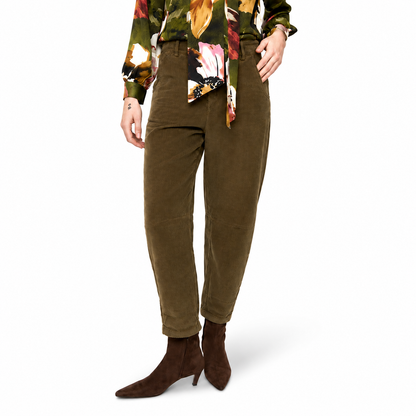 Renuar Corduroy Barrel-Leg Pant