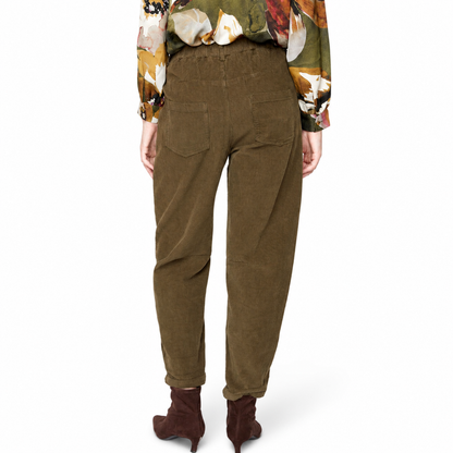 Renuar Corduroy Barrel-Leg Pant