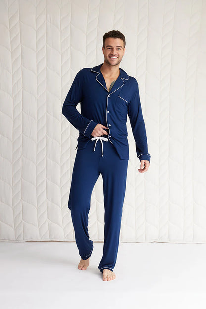 This is J Men's Long Sleeve Button-Down Pajama Set