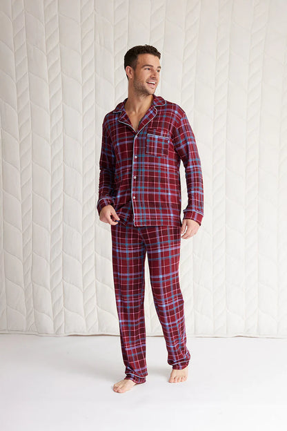 This is J Men's Long Sleeve Button-Down Pajama Set