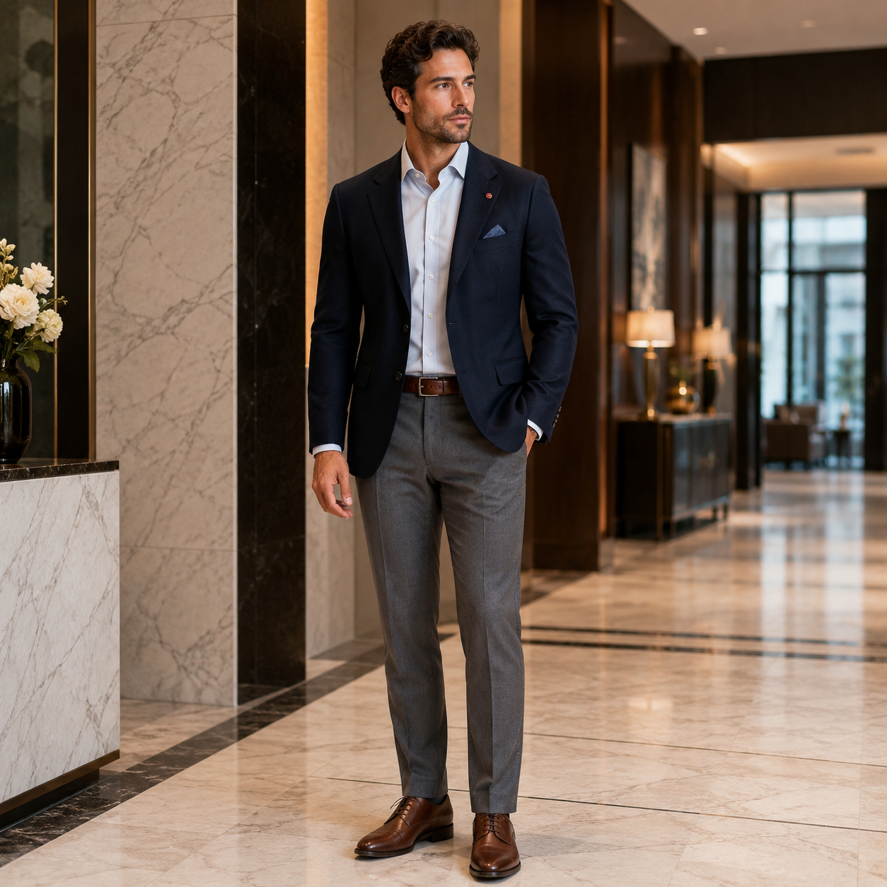 Soul of London Notch-Lapel Blazer - Black