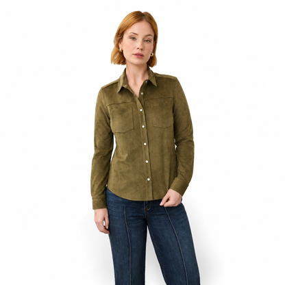 FDJ Long Sleeve Suede Shirt