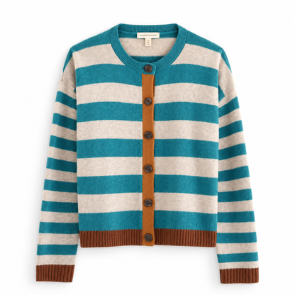 Seasalt Cornwall Pinwell Striped Cardigan Made With Lambswool