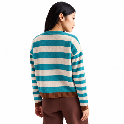 Seasalt Cornwall Pinwell Striped Cardigan Made With Lambswool