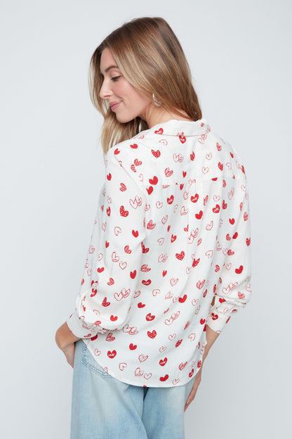 Renuar Heart Print Blouse, Style #R5244