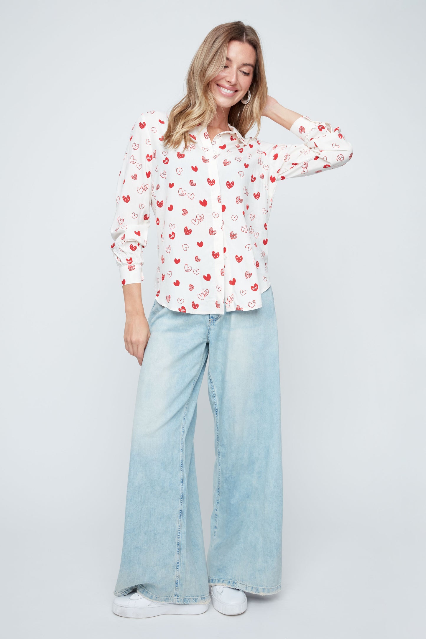 Renuar Heart Print Blouse, Style #R5244