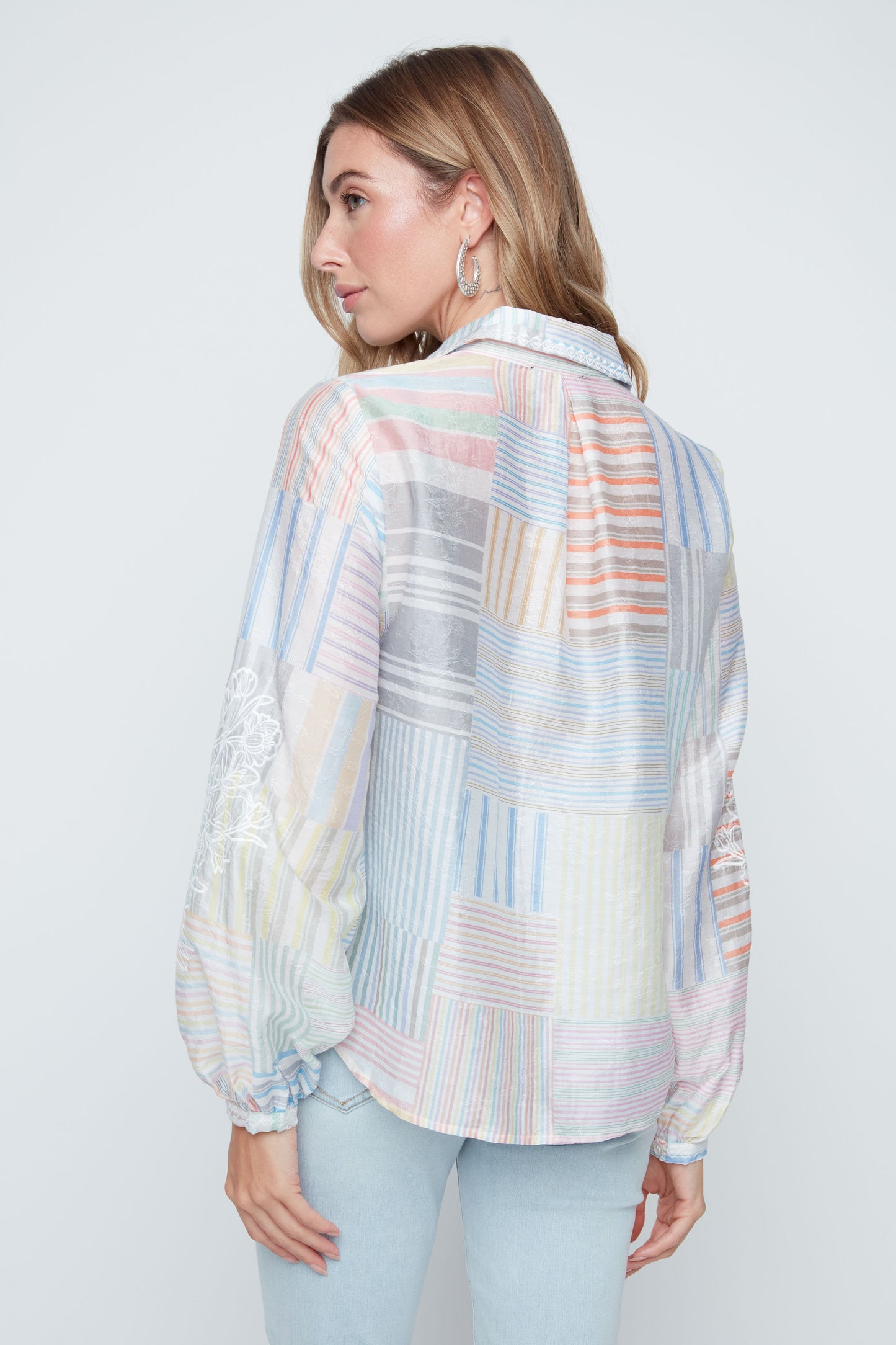 Renuar Patchwork Poet Blouse, Style #R5249
