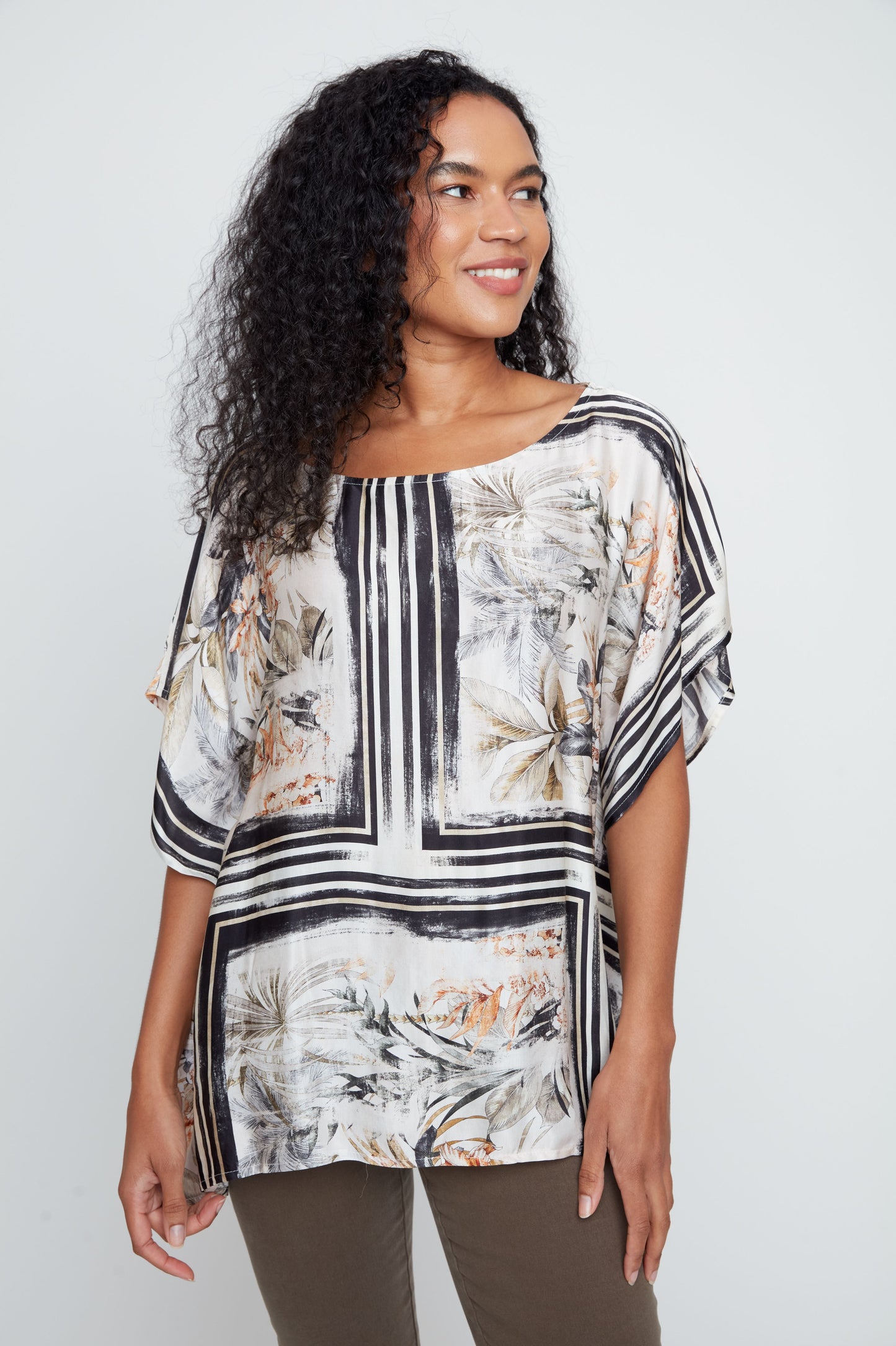 Renuar Tropical Floral Blouse, Style R5258