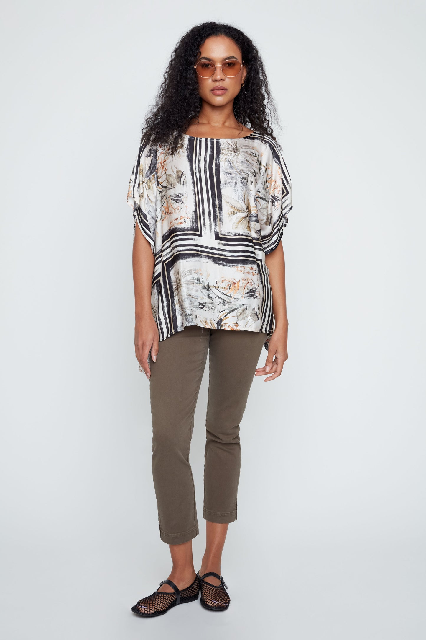 Renuar Tropical Floral Blouse, Style R5258