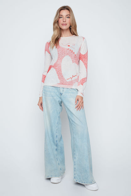 Renuar Love Heart Cotton Sweater, Style R6976
