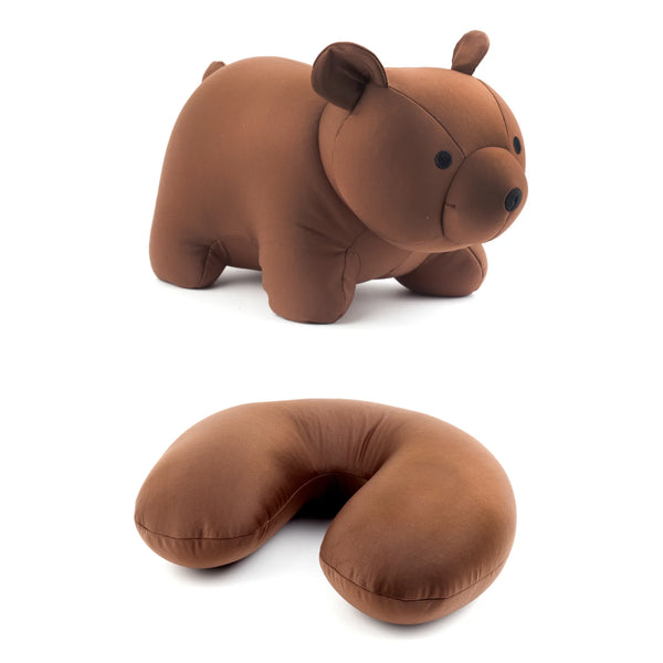 Brown Bear Zip & Flip Travel Pillow, Style #TT19