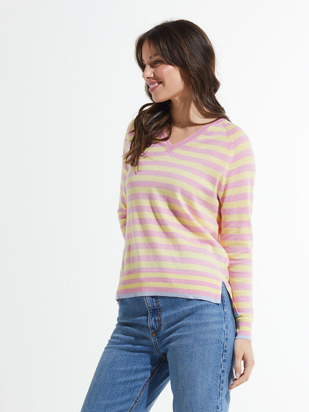 Zaket & Plover Stripe V Sweater, Style #ZP7408U