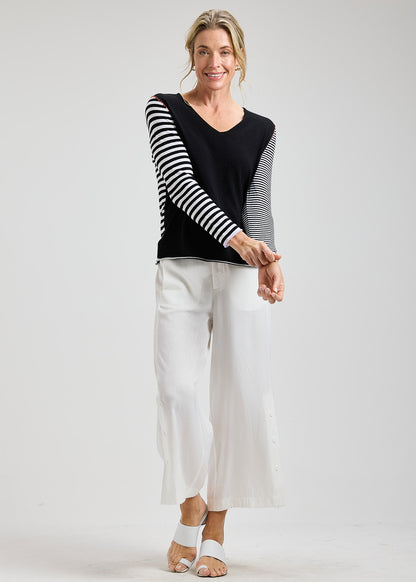 Zaket & Plover Striped V-Neck Sweater