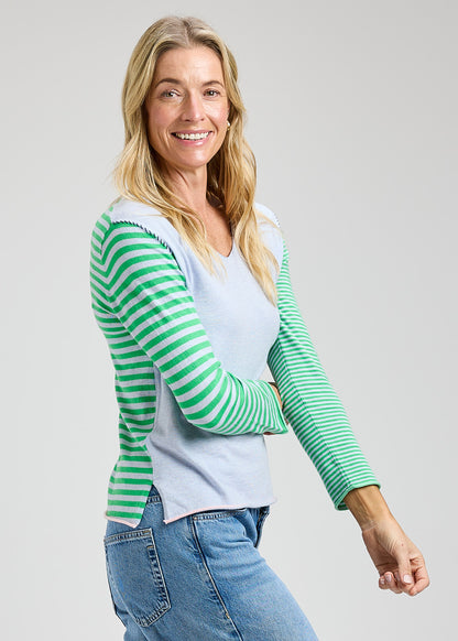 Zaket & Plover Striped V-Neck Sweater