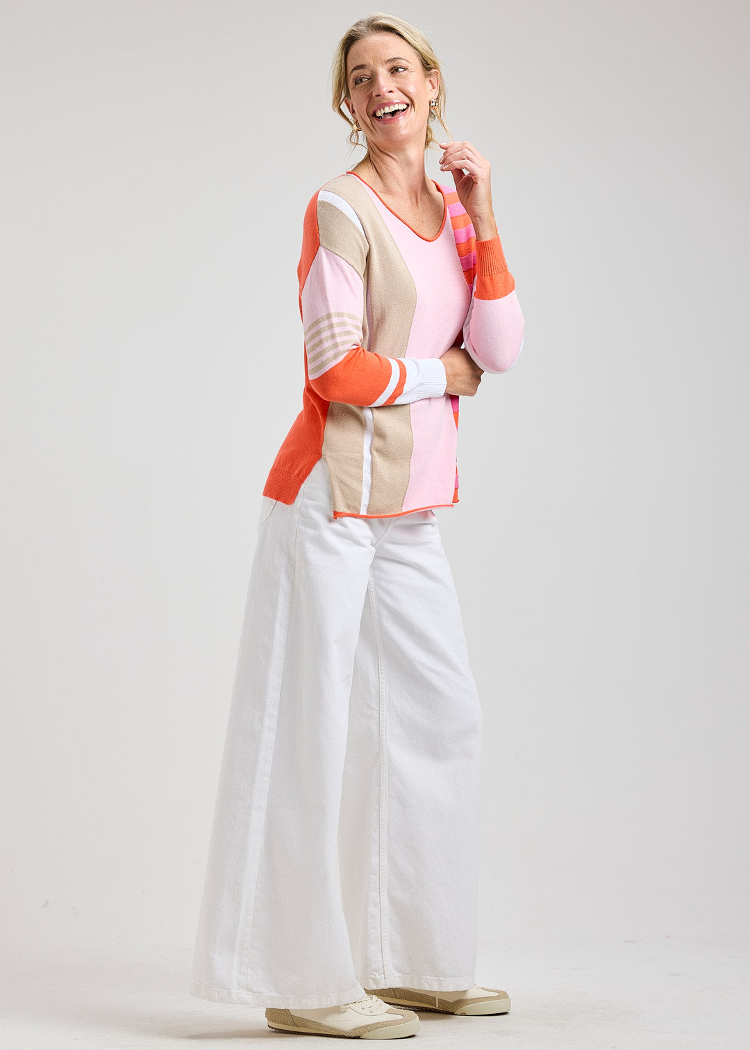 Zaket & Plover Contrast Stripe Vee