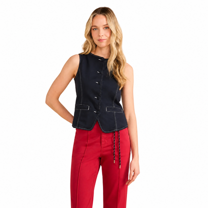 FDJ Button Front Vest