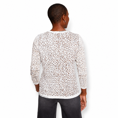 Renuar Animal Print Cotton Sweater