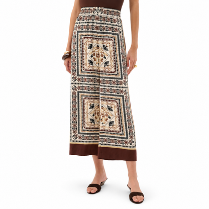 Joseph Ribkoff Scarf Print Wide-Leg Pull-On Pants, Style 262261