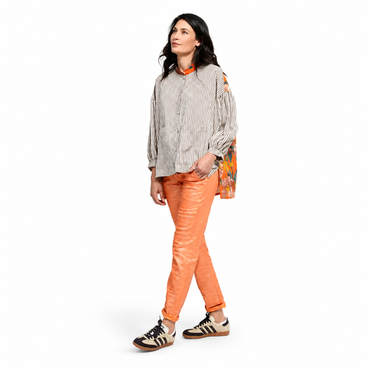Alembika Striped Floral Blouse