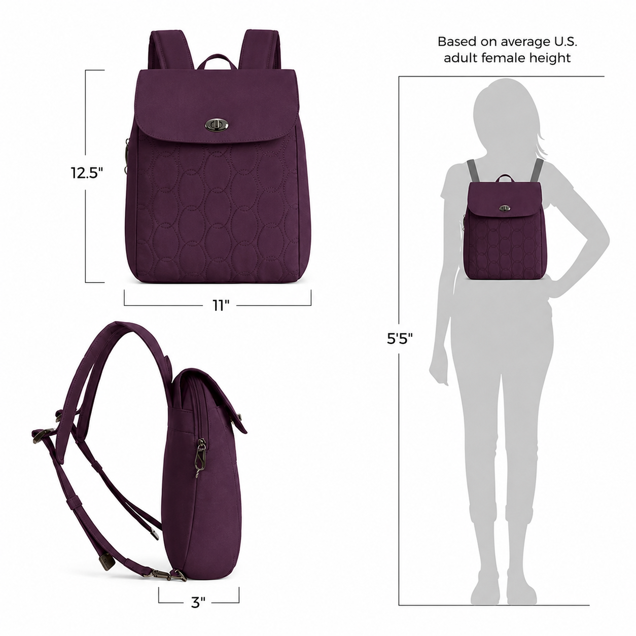 Travelon Runways Anti-Theft Compact Backpack
