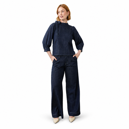 FDJ Bow Neck Popover Top