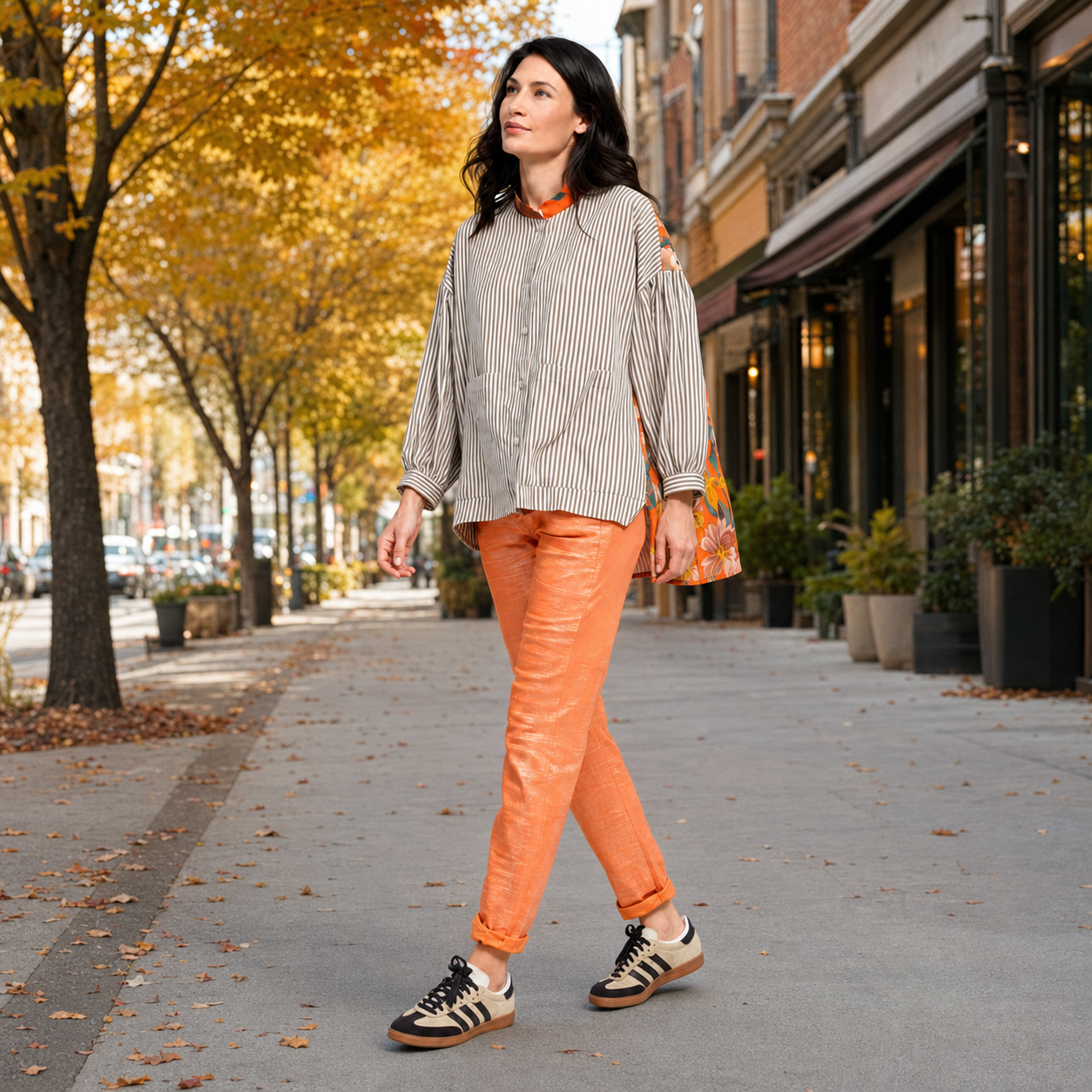 Alembika Striped Floral Blouse
