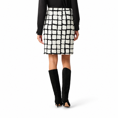 Joseph Ribkoff Abstract Jacquard A-Line Pull-On Skirt Style 263091