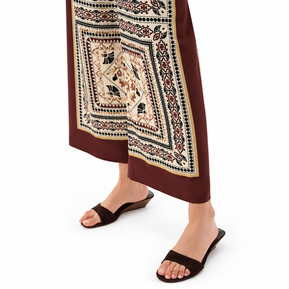 Joseph Ribkoff Scarf Print Wide-Leg Pull-On Pants, Style 262261