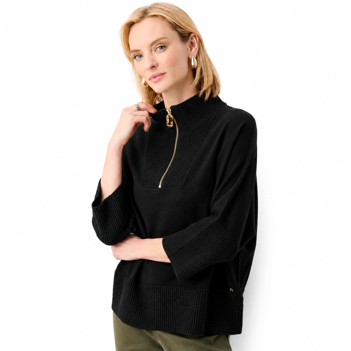 Joseph Ribkoff Brushed Viscose And Nylon Funnel-Neck Sweater